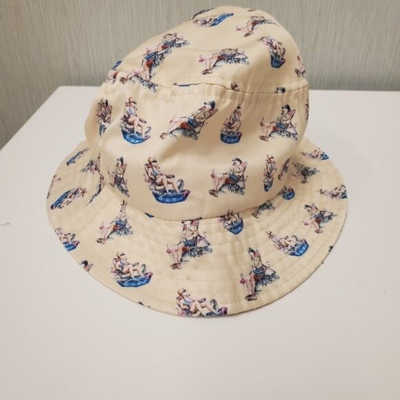 Handmade Bucket Hat Florida Theme Loungechair Drink - Picture 2 of 13